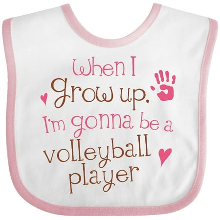 Inktastic Kids Volleyball Player Baby Bib Future Ball Sports Girls Gift Clothing Infant (Best Girl Volleyball Player)