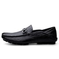 thumbnail image 4 of Men's Casual Loafers Slip On Leather Shoes Comfortable Lightweight Driving Shoes Male Moccasins Classic Penny Loafer Flats Boat Shoes Outdoor Walking Shoes, 4 of 13
