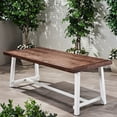 thumbnail image 3 of 79" L table - Seats a large group - Outdoor entertaining moments / Acacia wood surface - Sleek metal frame - Good for patio hosting, 3 of 5