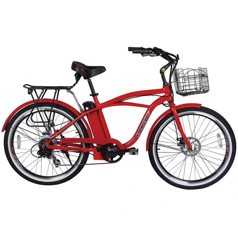 Newport Beach Cruiser Electric Bicycle Red by Xtreme Bike Walmart