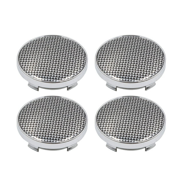 4Pcs 60mm 5 Lengüetas Tono Fibra de Carbono Tapa de Centro de Llanta de Rueda de Coche