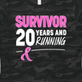 thumbnail image 4 of Inktastic Breast Cancer Survivor 20 Years and Running with Pink Ribbon Women's T-Shirt, 4 of 5