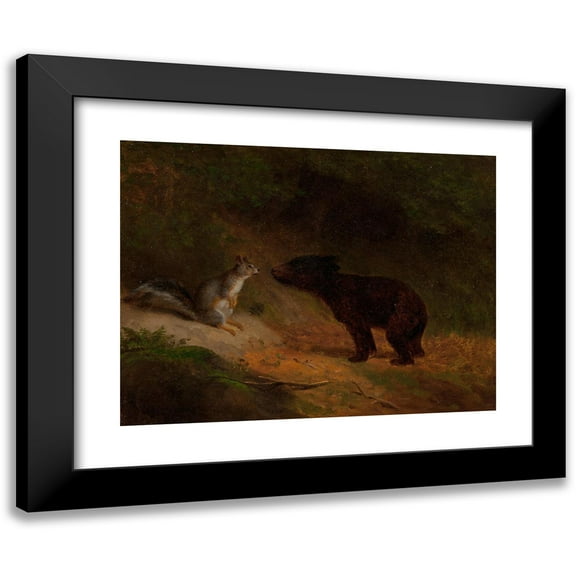 William Holbrook Beard 14x12 Black Modern Framed Museum Art Print Titled - Unlikely Friends