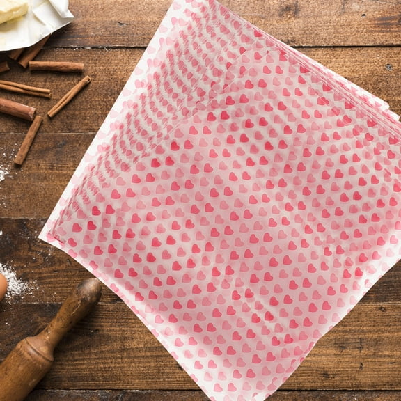 TAILTOSS 50 Sheets Sandwich Wraps Sheets Pink Rectangular Oil Proof for Cafe General Consumers