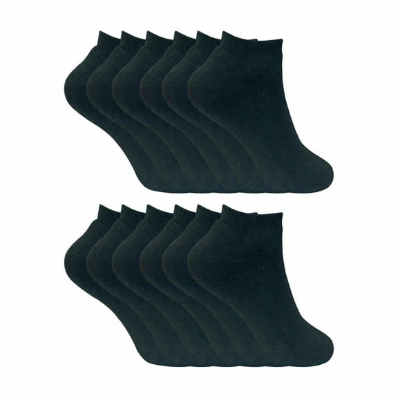 Sock Snob - Ladies Winter Low Cut Trainer Socks | 12 Pairs | Thick Ankle Socks for Women