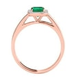 thumbnail image 4 of Aonejewelry 0.65 Ct. Ttw Emerald Shape Emerald and Diamond Ring In 10k Rose Gold, 4 of 4