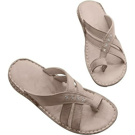

XWQYRG Comfortable flat bottomed toe over sandals