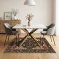 thumbnail image 3 of ODIKA 5'x7' Ultra-Soft Area Rug, Boho Faded Vintage Scrollwork Tone Retro Dining Under Table Cottagecore None Washable, Bare feet friendly, Silk-Touch for Bedroom Home office, 3 of 7