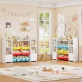 thumbnail image 3 of Homfa Kids Toy Storage Organizer Shelf with 8 Cube Storage Bins, White Kids Bookcase, Wood Toy Boxes for Playroom, White/ Primary, 3 of 7