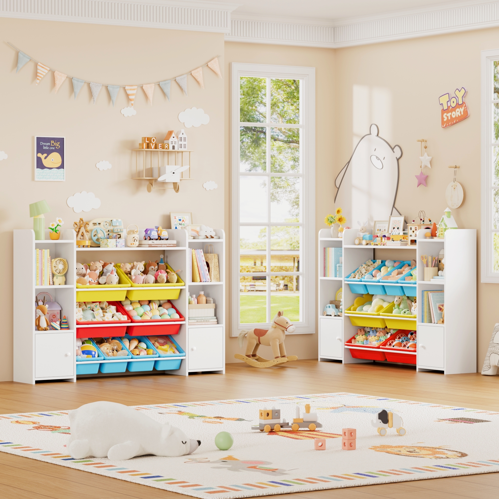 Homfa Kids Toy Storage Organizer with 8 Bins, White photo 3