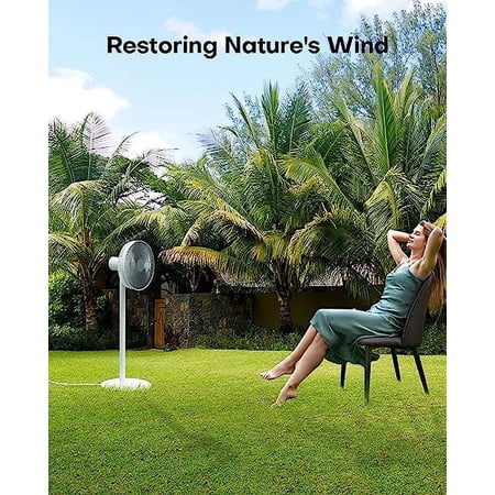 Ofuzzi Breeze 10 Smart Pedestal Fan for Bedroom, Smart Fans works with Voice Assistant, 27db Pedestal Fan for Indoors, 100 Speeds, 140° Oscillating Fan, 46ft Vented Portable Stand Fan for Quiet Spaces