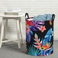 thumbnail image 5 of Picia Tropical Palm Leaves Large Laundry Basket, Waterproof, Freestanding Laundry Hamper, Collapsible Tall Clothes Hamper with Extended Handles-Small, 5 of 8