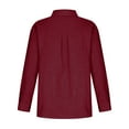 thumbnail image 4 of Under 10$ Buigttklop Womens Color Button Shirts V Neck Loose Blouse Longt Sleeve Casual Work Tunic Tops with Pocket, 4 of 6