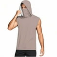 thumbnail image 6 of DDAPJ pyju Mens UPF 50+ Sun Protection Tank Tops with Mask 2025 Summer Sleeveless Hooded Shirt Cooling Ice Silk Hiking Fishing Shirts Rebajas Flash Khaki XXL, 6 of 9