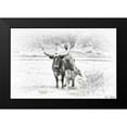 thumbnail image 2 of Drost, David 14x11 Black Modern Framed Museum Art Print Titled - Longhorn and Baby, 2 of 5