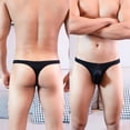 thumbnail image 4 of ENCCRWINMens Underwear Thong,Sexy Bikini T Back Underwear for Men Double Waist Breathable Low Rise Novelty G String,Black L, 4 of 5