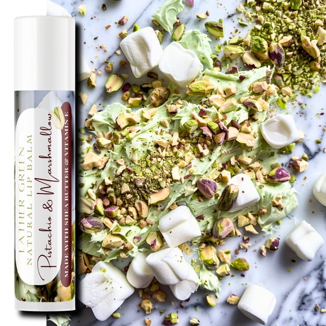 Pistachio & Marshmallow Natural Lip Balm, Pack of 3 by LatherGreen