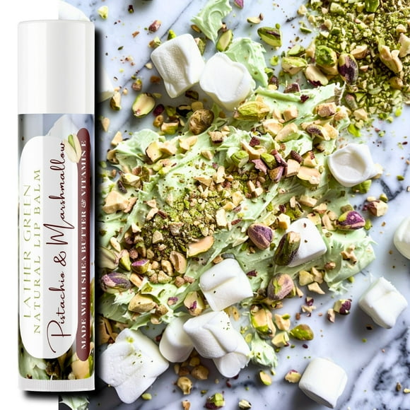 Pistachio & Marshmallow Natural Lip Balm, Pack of 3 by LatherGreen