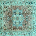 thumbnail image 1 of Ahgly Company Indoor Square Abstract Light Blue Modern Area Rugs, 4' Square, 1 of 4