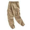 thumbnail image 4 of Casual Cargo Pants, Solid Color with 8 Pockets for Men's Outdoor Hiking and Work, Lightweight Tactical BDU Trousers for Daily Wear (No Belt), 4 of 6