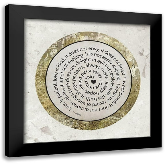 Hogan, Melody 12x12 Black Modern Framed Museum Art Print Titled - Gold Foil Scriptures 1