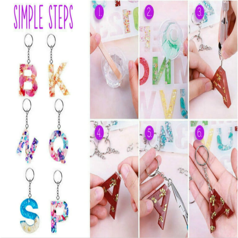 Szecl Silicone Alphabet Resin Molds Kit Capital Letter Number for Resin  Casting AZ 0-9 3D Alphabet Epoxy Resin Mold DIY Crystal Jewelry Keychain