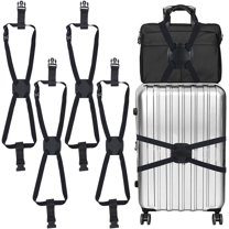 Adjustable Luggage Straps Black Elastic Suitcase Straps Luggage Security Straps with Release Buckle Closure Travel Packing Belt for Luggage Suitcase Bag Travel Accessories Black 4pcs