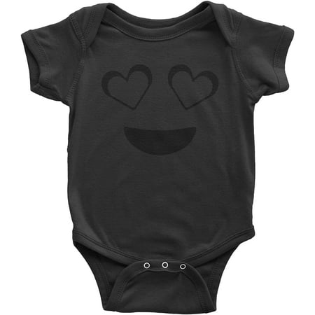 

Expression Tees Emoticon Heart Eyes Smile Face Infant One-Piece Bodysuit and Toddler T-Shirt