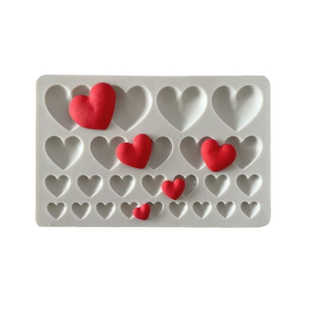 

WQJNWEQ Deals Valentine s Day Love Heart Round Macaron Mat Fondant Chocolate Silicone Mold