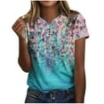 thumbnail image 1 of Chemises à Manches Courtes pour Femmes Mode Décontractée Chemises Imprimées Manches Courtes Tee-Shirt Ample Blouse Col en V Blouses à Manches Courtes pour Femmes, 1 of 1