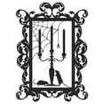 thumbnail image 5 of Halloween Frame #6 Candleabra Portrait Spider Web Rats Vinyl Lettering Wall Decal Sticker Spooky Spoder Web Decals 27"H x 20"W - Color: Black, 5 of 5
