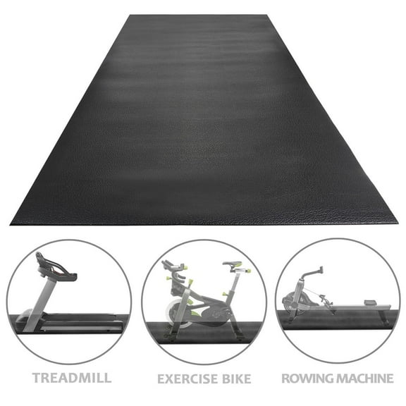 HOWEN 96'' x 38'' Exercise Equipment Mat, High Density Treadmill Mat for Gym Bike and Equipment in Black, Protective Floor Mat for Home Gym