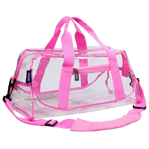 Clear w/ Pink Trim Overnighter Duffel Bag