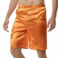 thumbnail image 5 of Brglopf Men's Silk Satin Boxers Shorts Elastic Waist Pajama Bottom Shorts Loose Lounge Sleepwear Short Pants(Orange,XL), 5 of 5