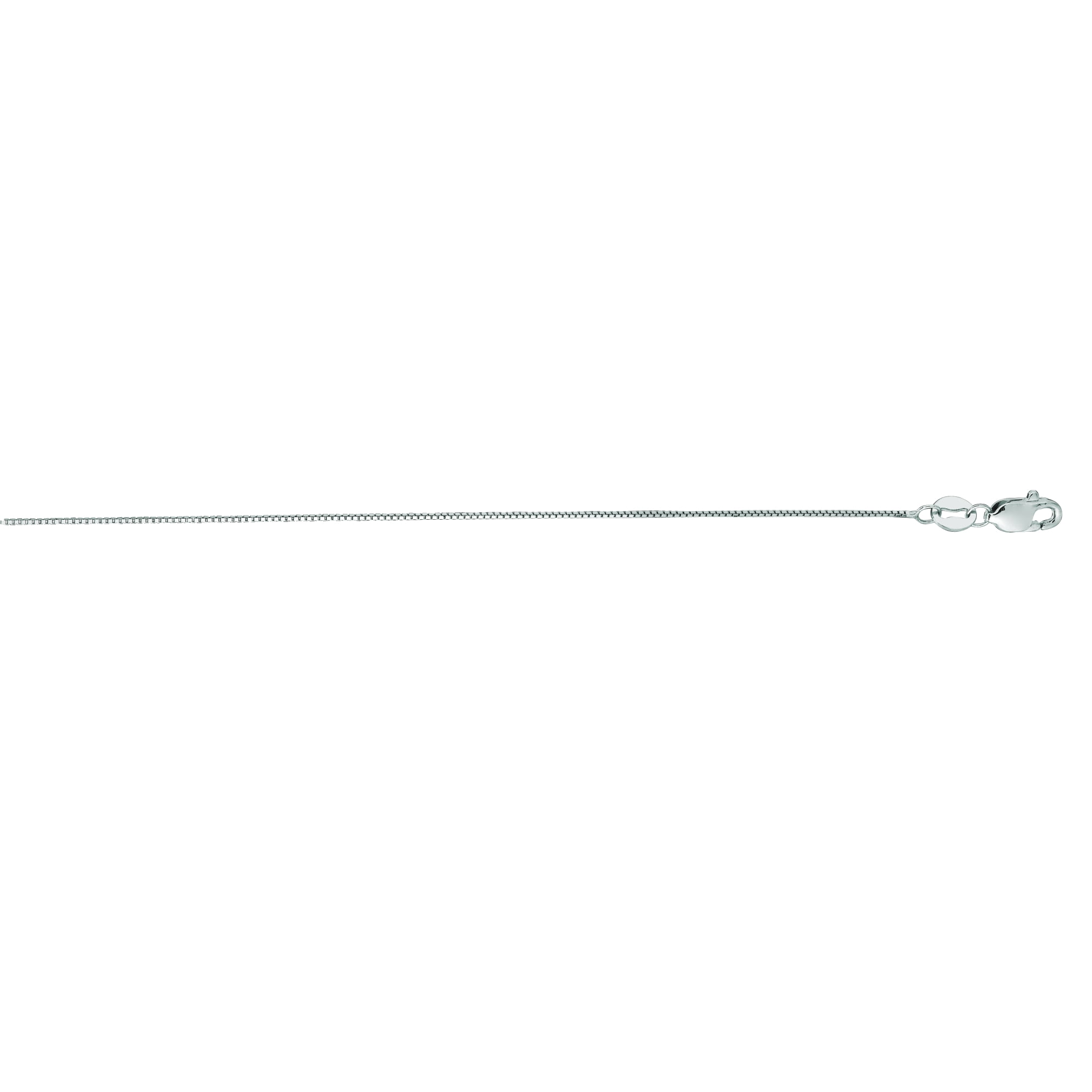 14K White Gold 18in Box Chain with Lobster Clasp