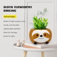 thumbnail image 3 of Maceta sonriente con orificio de drenaje, bonitos adornos para maceta de resina, decoración verde de escritorio para el hogar, jardinería, 3 of 5