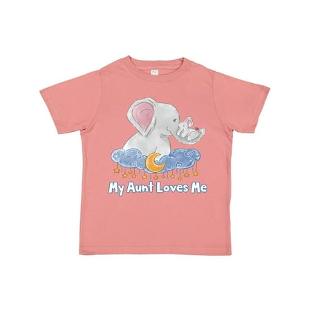 

Inktastic My Aunt Loves Me Cute Elephants Clouds Moon and Stars Gift Toddler Boy or Toddler Girl T-Shirt