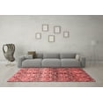 thumbnail image 3 of Ahgly Company Indoor Round Abstract Red Modern Area Rugs, 5' Round, 3 of 4
