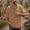Khaki, variant on Men's Casual Long Sleeve Shirt with Turn-Down Collar, Button Front, and Pockets
