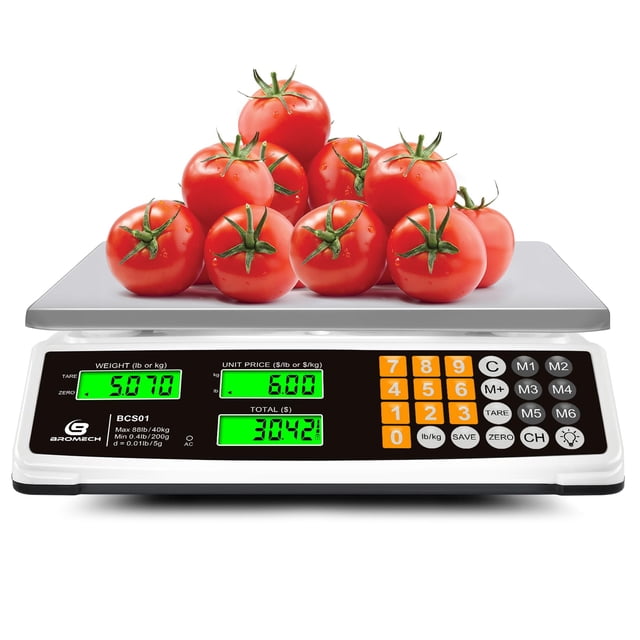 Báscula de cálculo de precios BROMECH Pantalla LCD de 40 kg/88 libras