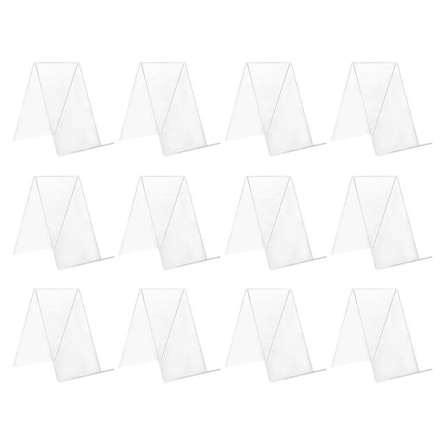 Estante de acrílico para libros, estantería de escritorio transparente, útil, librería, mesa, 12 Uds.