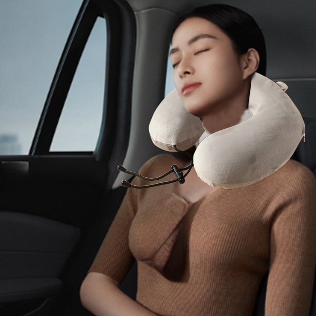 LSLJS Solid Color U Shaped Neck Brace Car Office Nap Airplane Neck Brace Slow Memory Cotton With Core Can Be Disassembled and Washed, Home Accessories