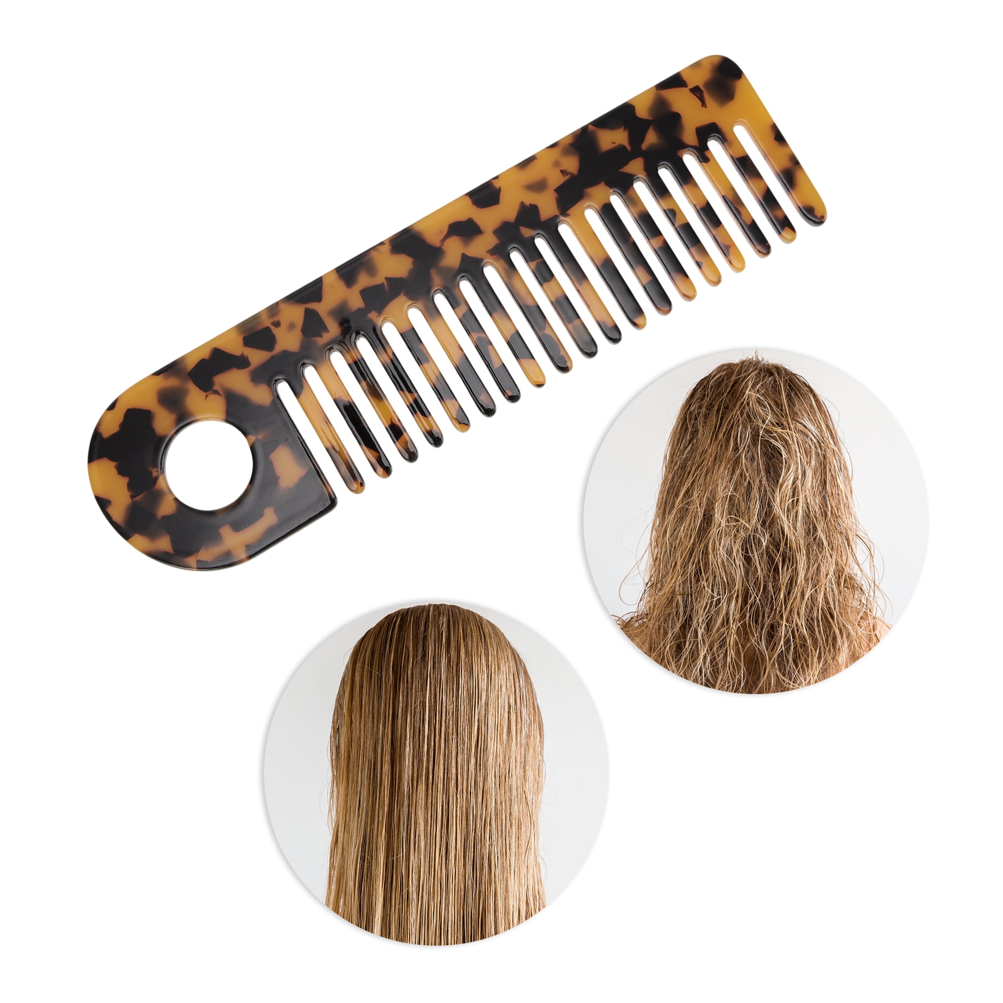 Unique Bargains 1 Pc Exquisite Marble Pattern Hair Comb for All Hair Types Brown