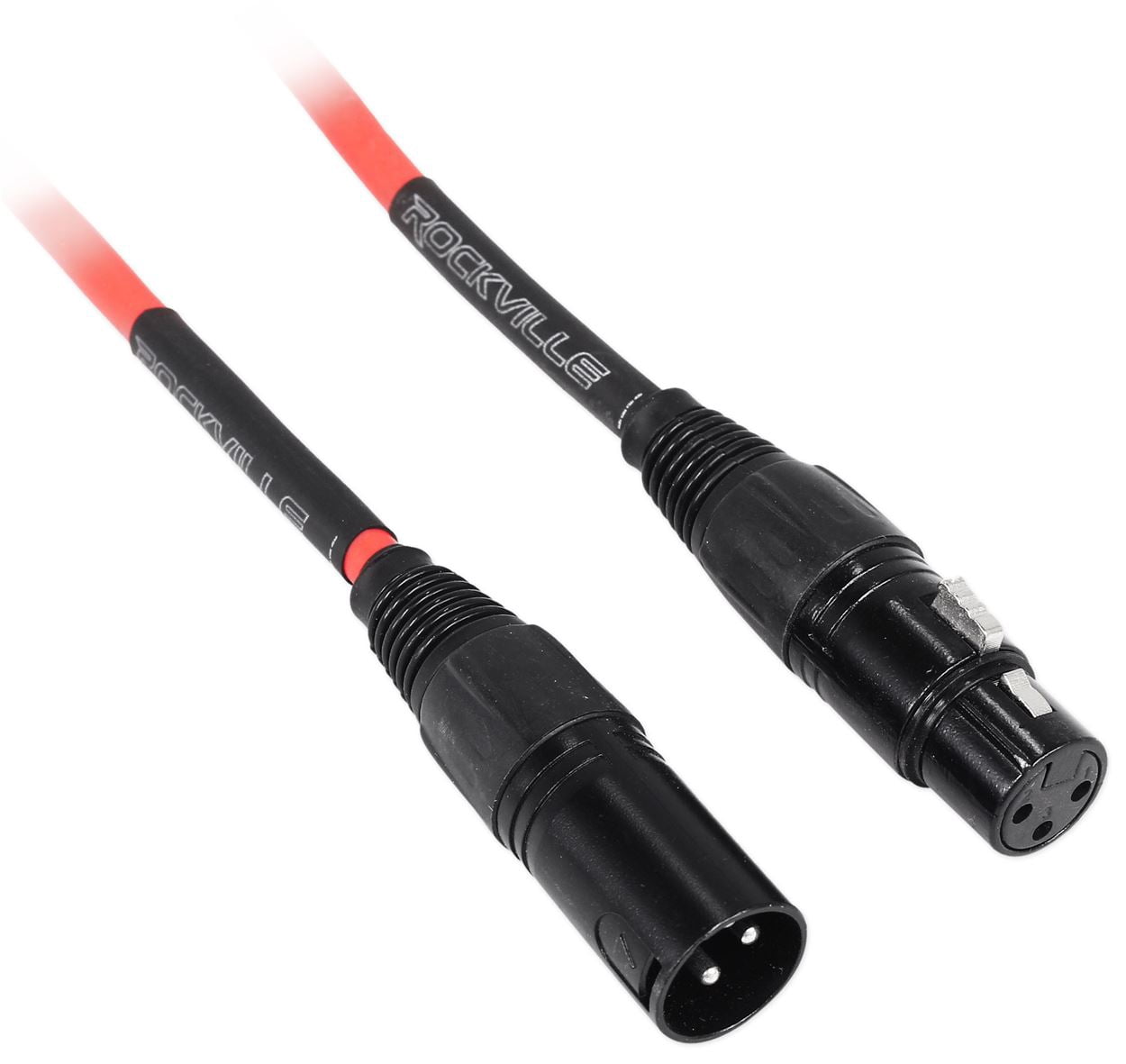 2 Rockville RCXFM10P-R Red 10' Female to Male REAN XLR Mic Cable 100% Copper