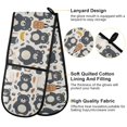 thumbnail image 4 of Dailycode Double Sided Oven Mitt with Loop Heat Resistant Kitchen Long Potholders 7" x 35" Bears Bag Notebook Clock Leaf, 4 of 6