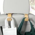 thumbnail image 2 of 2uds Universal Imitación Cuero Coche Reposacabezas Gancho para Monedero Bolso Caqui, 2 of 7