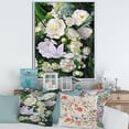 thumbnail image 2 of Designart 'Bouquet Of White Roses With Green Leaves' Traditional Framed Canvas Wall Art Print, 2 of 5