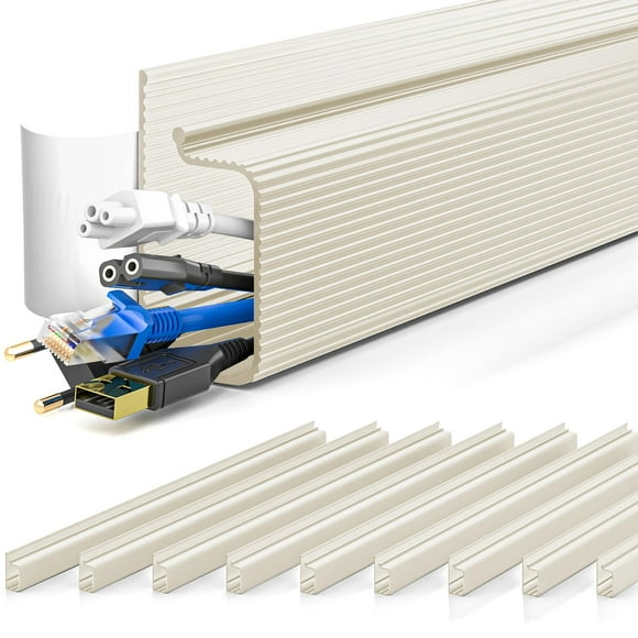 Organizador de cables Cable Management Yecaye con canal J de 40 cm, color beige
