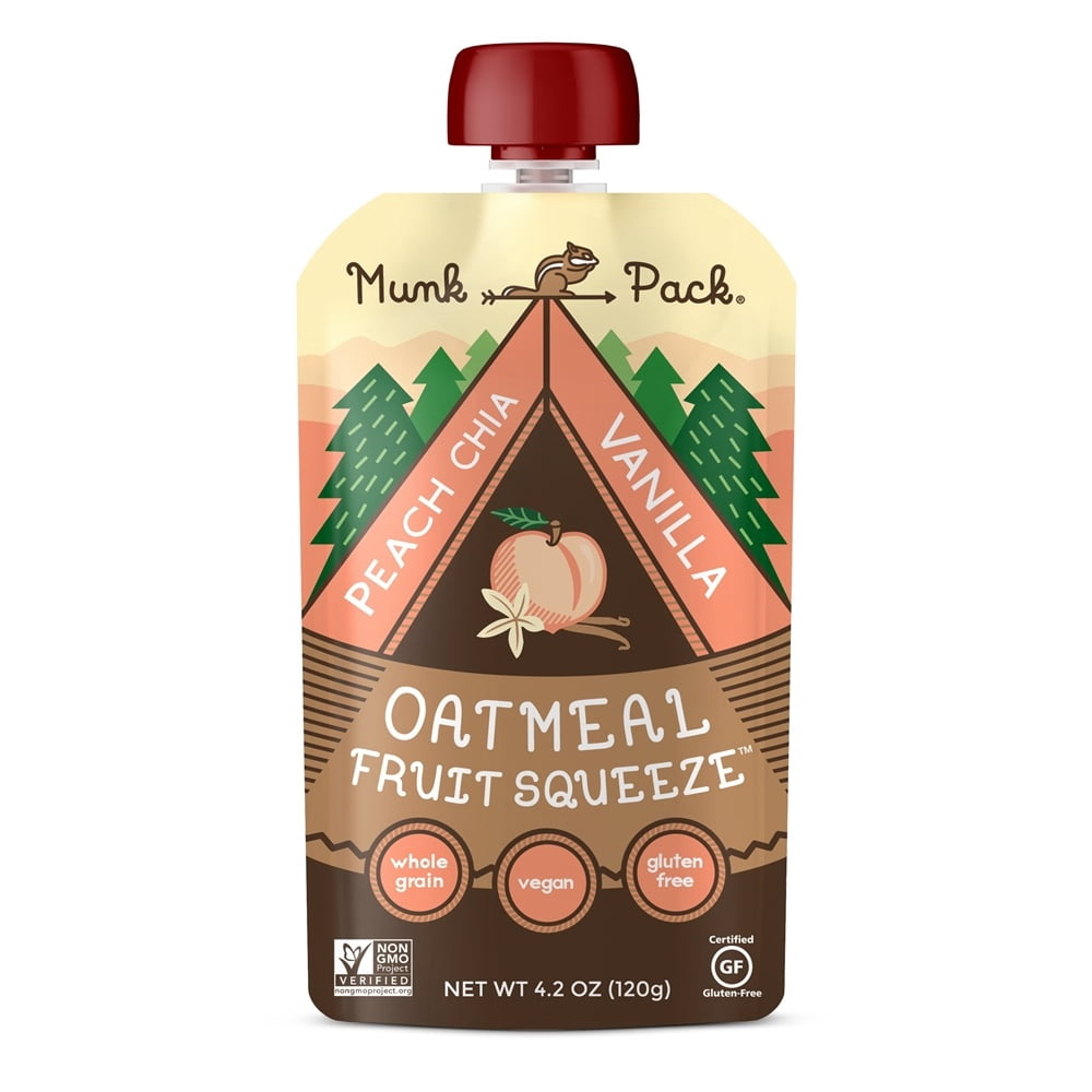 Munk Pack ReadytoEat Oatmeal Fruit Squeeze Pouch Peach Chia Vanilla