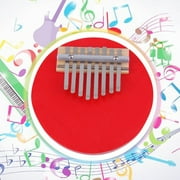 Red Musical Instruments for Kids, Round Thumb Piano Keys for Kids, 8 Keys Kalimba Mbira Thumb Piano